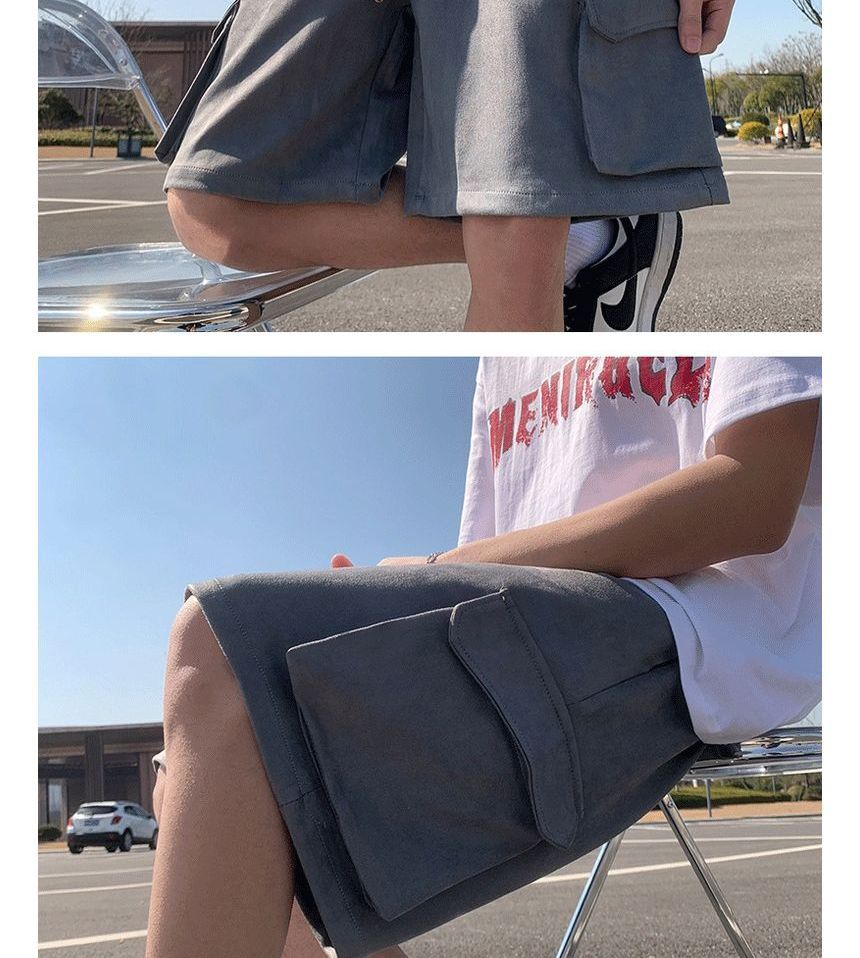 DuckleBeam - Effen cargoshorts met trekkoord in de taille