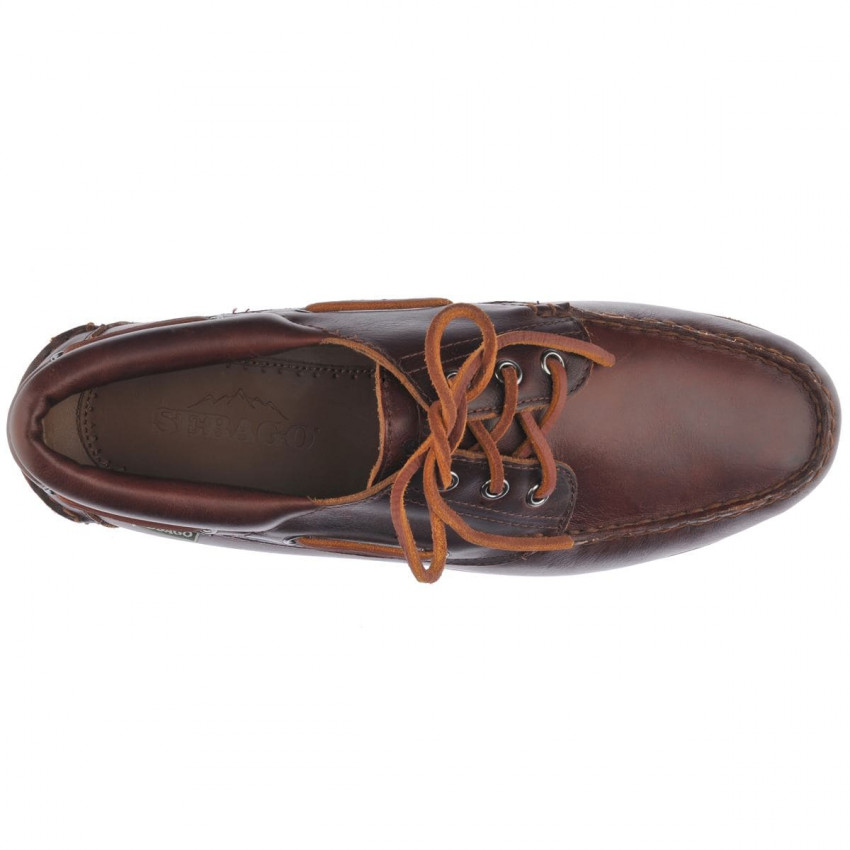 ACADIA BROWN CINNAMON-Mocassin semelle crantée pour homme en cuir ciré