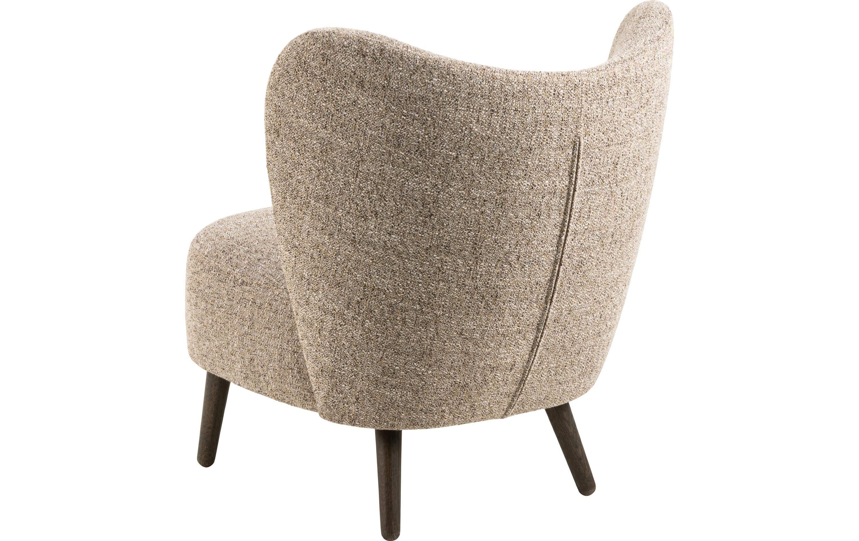Sessel Elmont Eiche/Stahl, Beige<br>Eleganter Loungesessel mit weichen Rundungen