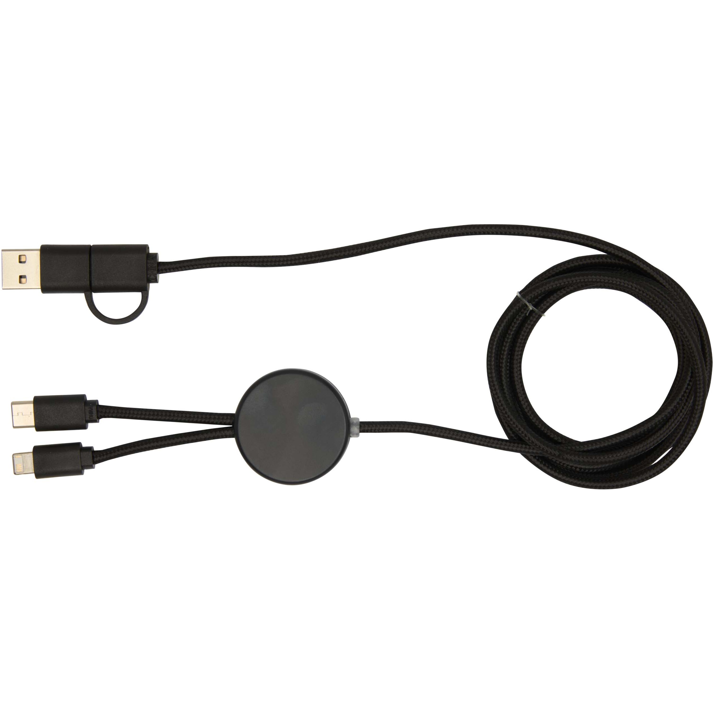 PF Concept 124428 - Câble 5 en 1 Citala en plastique recyclé de 150 cm pour la synchronisation des données et la charge rapide de 27 W