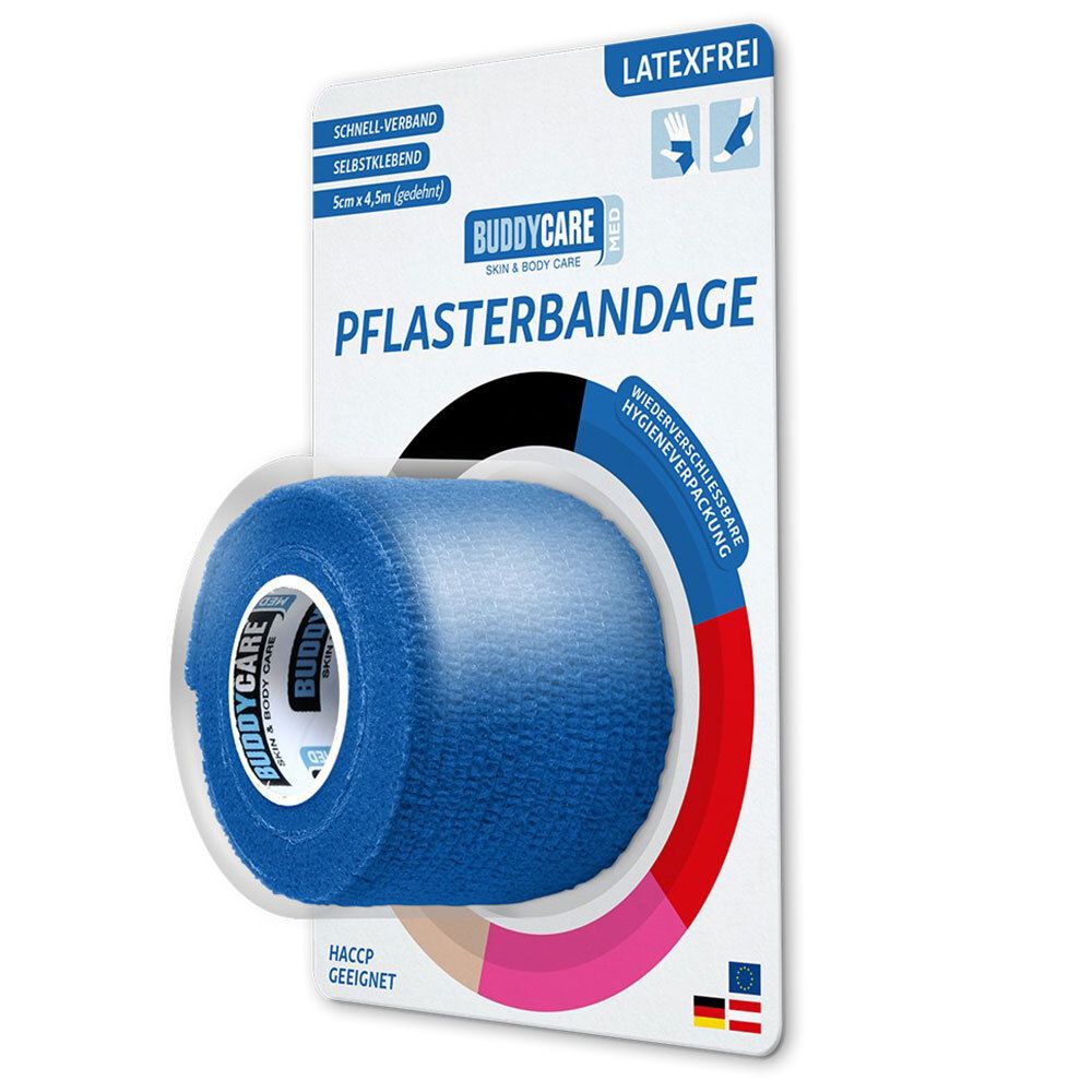 BUDDYCARE® MED Pflasterbandage BLAU 2,5cmx4,5m Latexfrei
