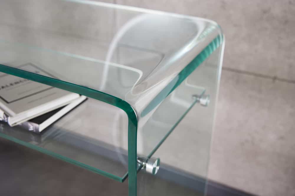 Design Konsolentisch FANTOME 100cm Glas transparent mit Ablage