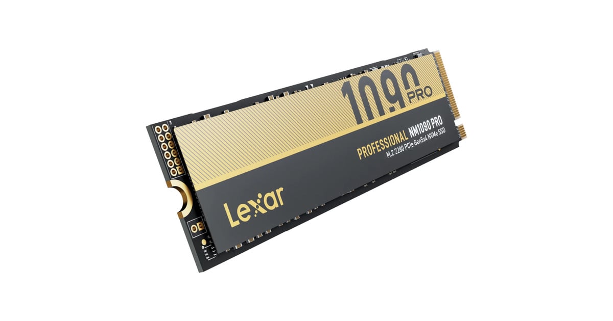 LexarNM1090 PRO 2 TB SSD  (Zwart/goud, M.2 2280, PCIe Gen 5x4)