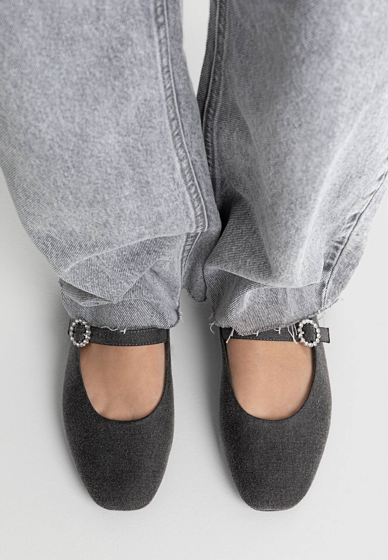sapatilhas de balé de jeans
