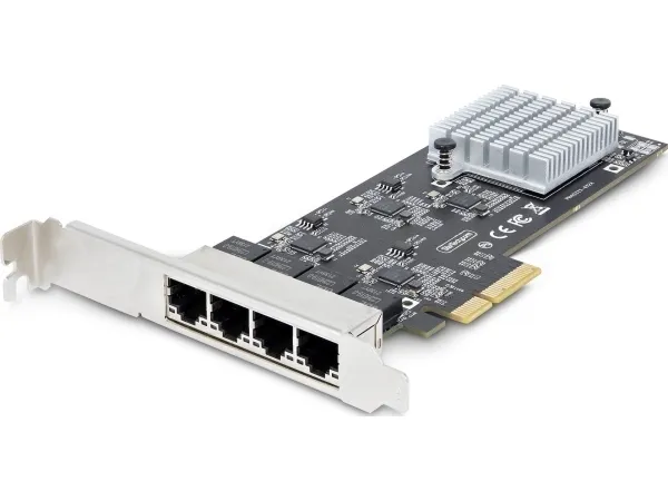 StarTech.com 4-Port 2.5Gbps NBASE-T PCIe Network Card, Intel I225-V Chip, Quad Port Computer Network Card, Multi-Gigabit NIC, PCI Express Server LAN Card, Desktop Ethernet Interface Card, PCI Express 2.0 (PR42GI-NETWORK-CARD) - Netværksadapter - PCIe