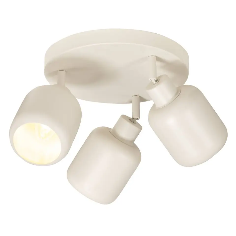 3-spot Mosi E14 - beige metaal - 11x24x28 cm
