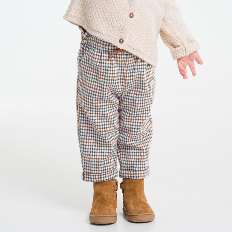 Pantalon carreaux fantaisie bébé fille Gris ou noir