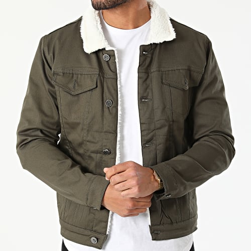 Veste Jean Col Mouton 7004 Vert Kaki