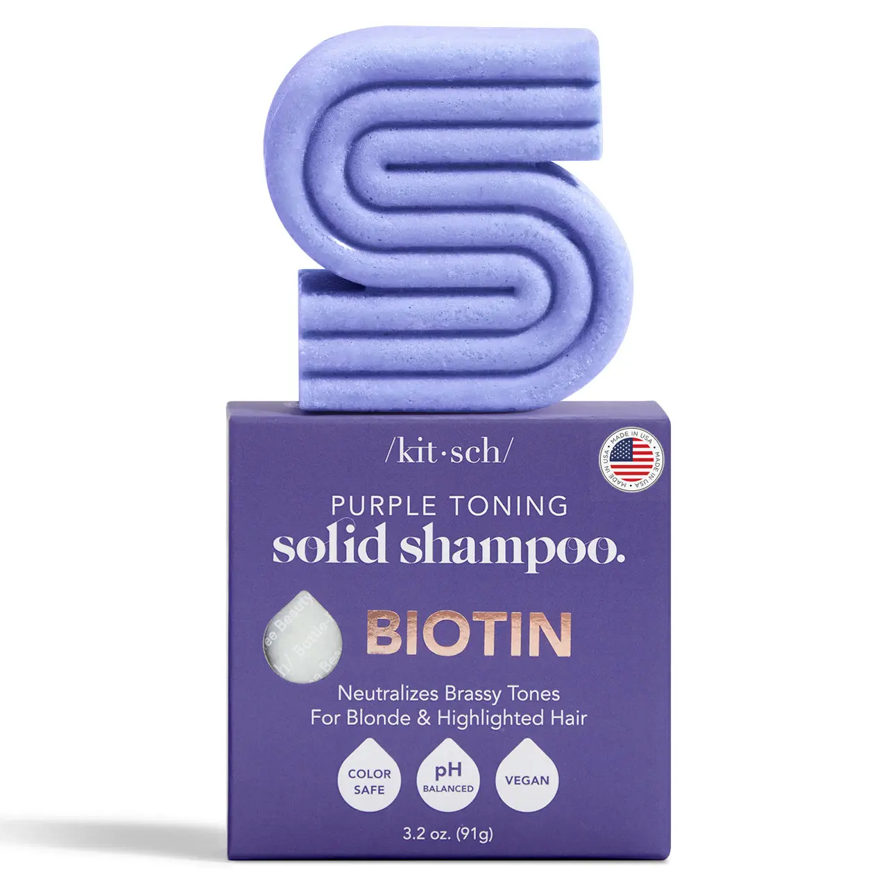 Purple Toning Solid Shampoo with Biotin