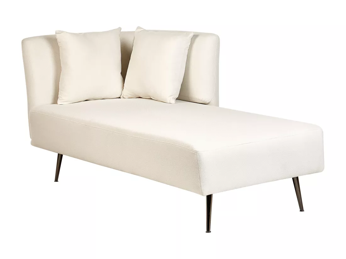 Divan côté droite en tissu blanc RIOM