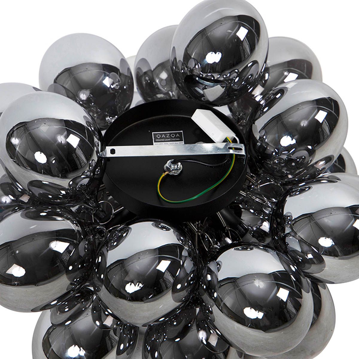Smart plafondlamp zwart met smoke glas incl. 6 Wifi G9 - Uvas
