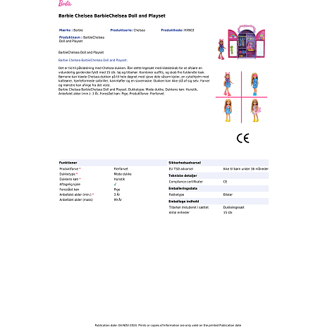 Barbie Chelsea tøjskab – flere varianter – assorteret