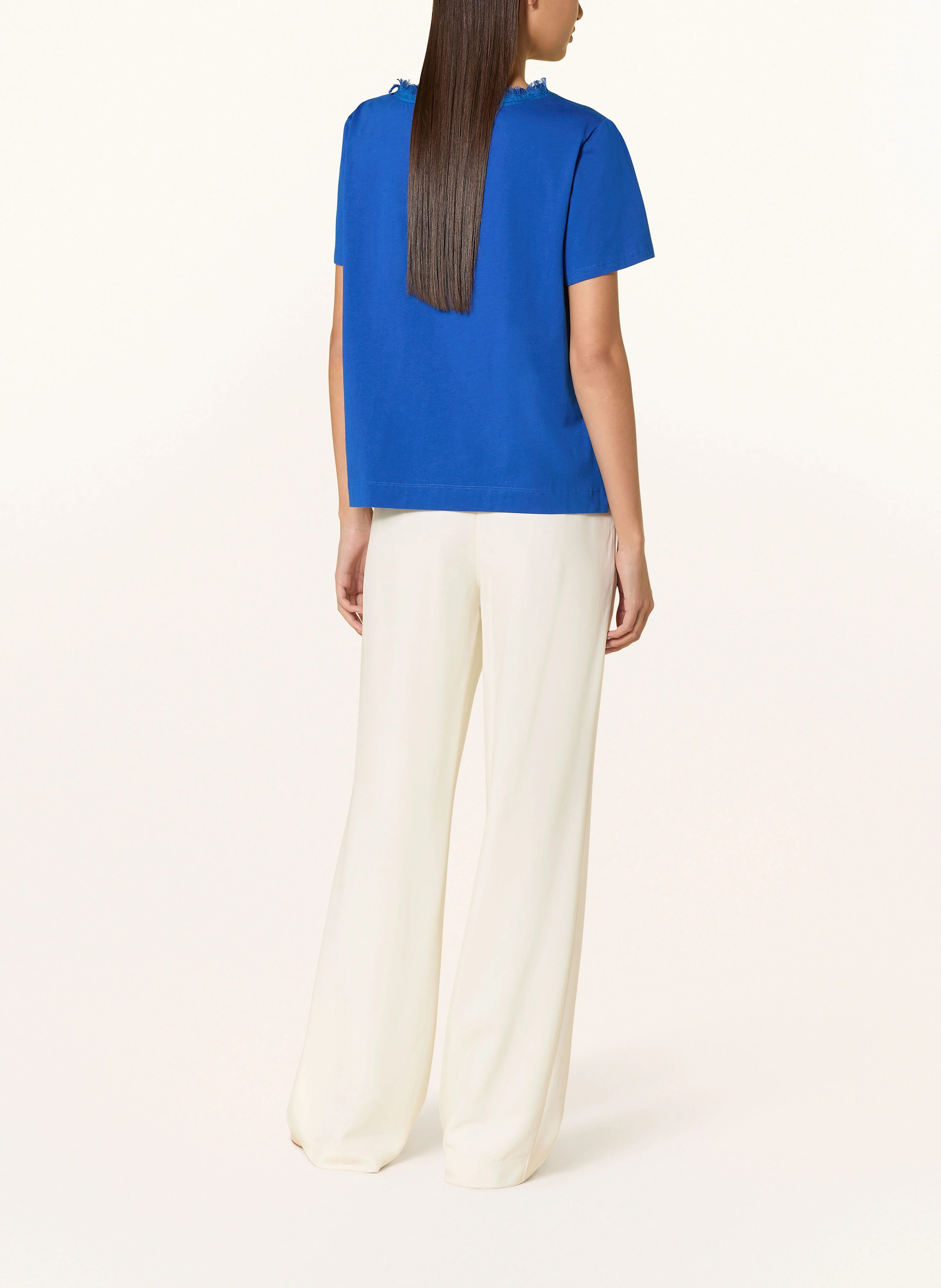 MARC CAIN Blusenshirt im Materialmix mit Leinen