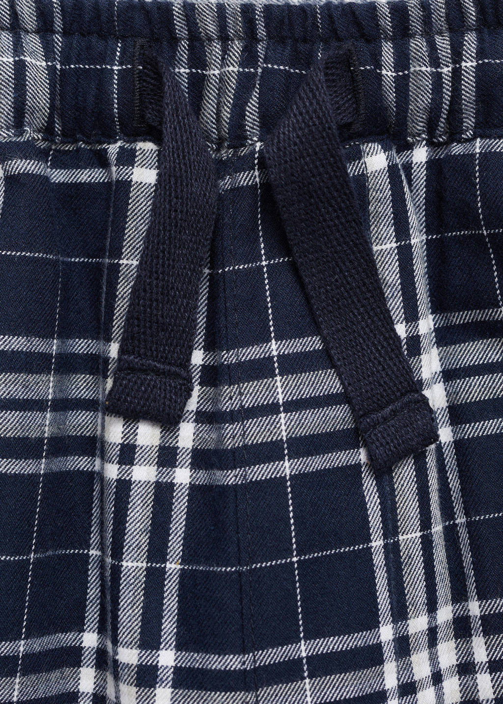 Mango Kids pyjama met geruite broek marine/lichtgrijs melange