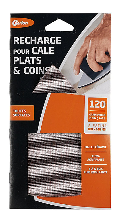 3 patins pour cale plat et coins grain moyen