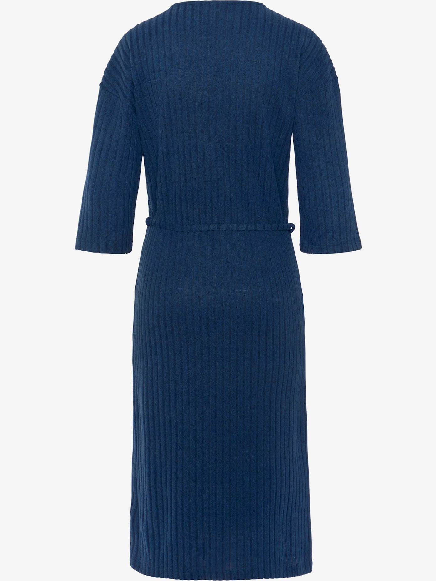 Robe en matière sweat robe longue côtelée avec encolure en v