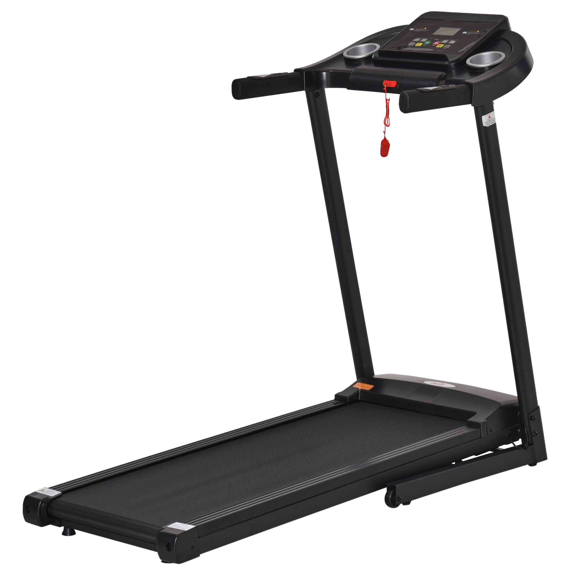 HOMCOM Laufband Training für Zuhause, Tassenhalterungen und Handyhalter schwarz, Grau 134 x 60 x 118 cm (BxLxH)