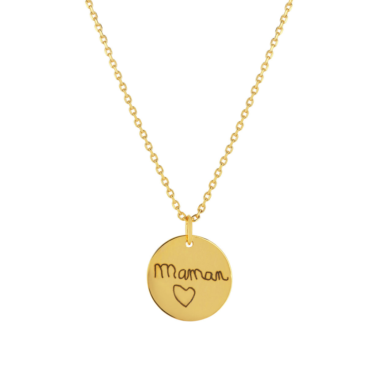 Collier plaqué or médaille personnalisable 45 cm