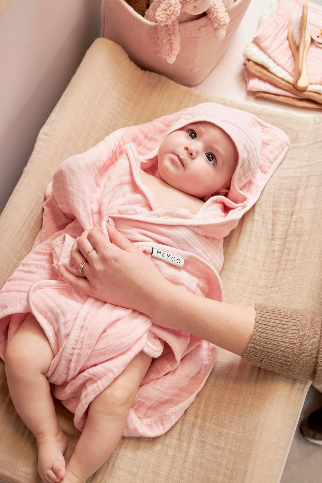 hydrofiele badcape 80x80cm soft pink
