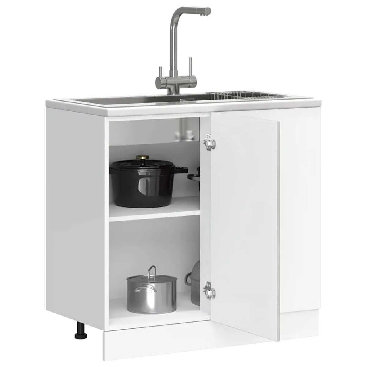 vidaXL Meuble bas de lavabo Lucca gris béton