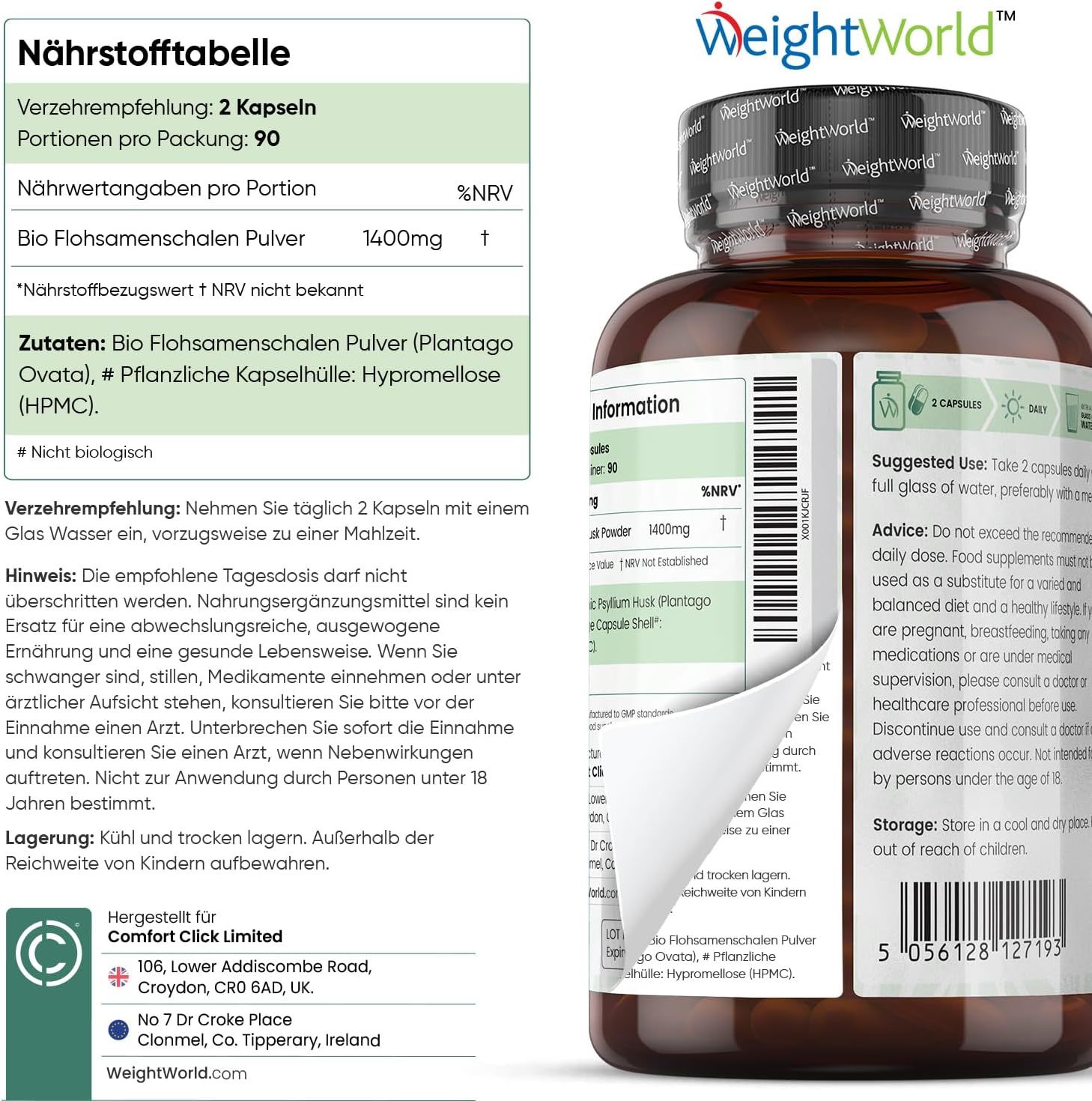 WeightWorld Bio Flohsamenschalen