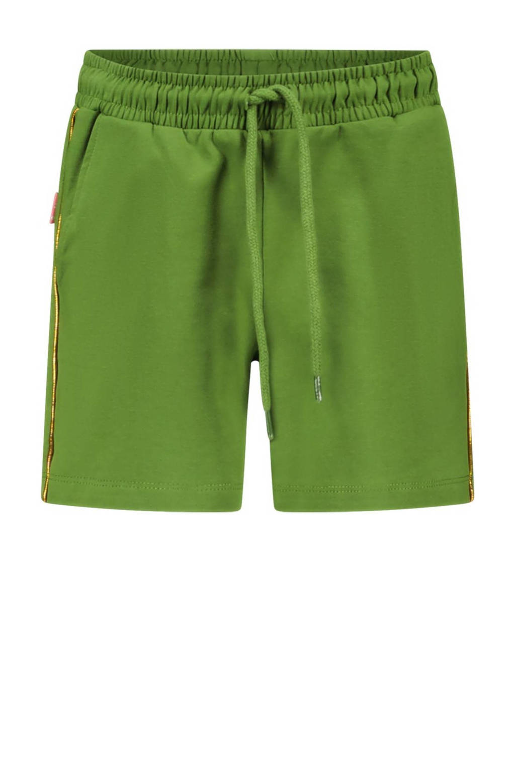 TYGO & vito regular fit casual short Peggy met zijstreep olijfgroen