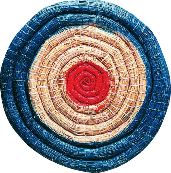 Strohzielscheibe, Durchmesser ca.  65 cm, ca. 5 cm Stärke