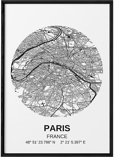 POSTER CARTE PARIS