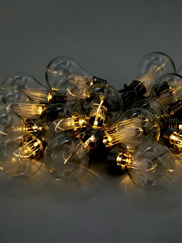 Cordão de luzes solares com 20 LEDs - Branco
