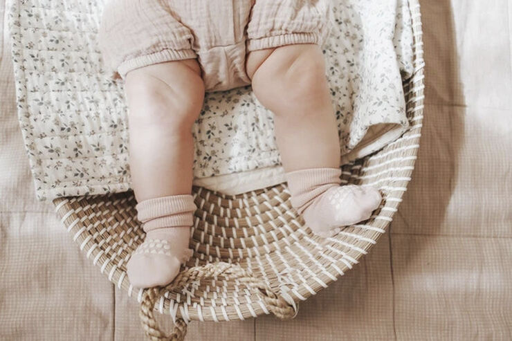 GoBabyGo Skridsikre Strømper Bambus Soft pink