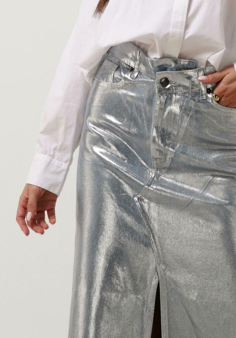 CO\\'COUTURE lichtblauwe co'couture  foil denim skirt