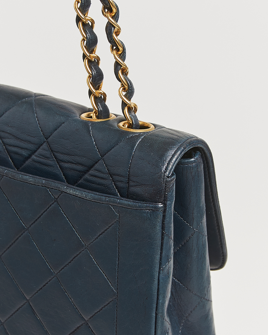 Chanel Pre-Owned Classic Medium Single Flap Bag Lambskin Navy