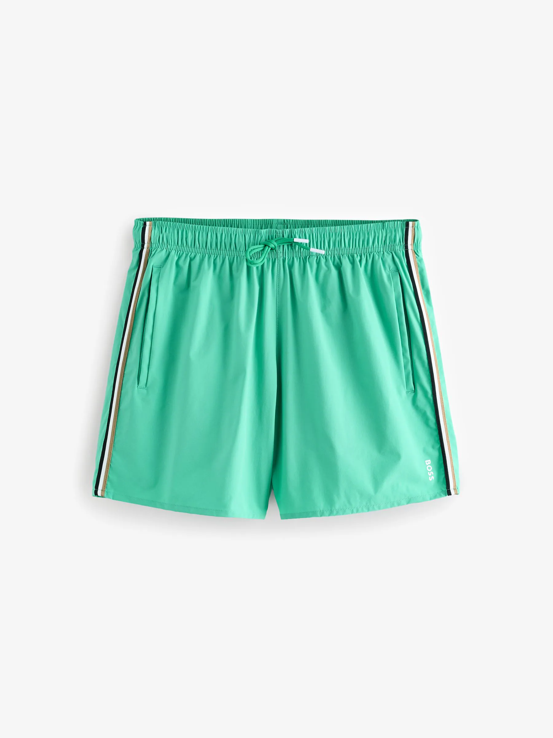 Groen - BOSS Iconic Side Stripe Swim Shorts