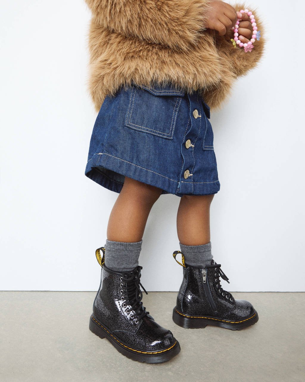 Dr. Martens 1460 Tleren veterboots met glitters zwart
