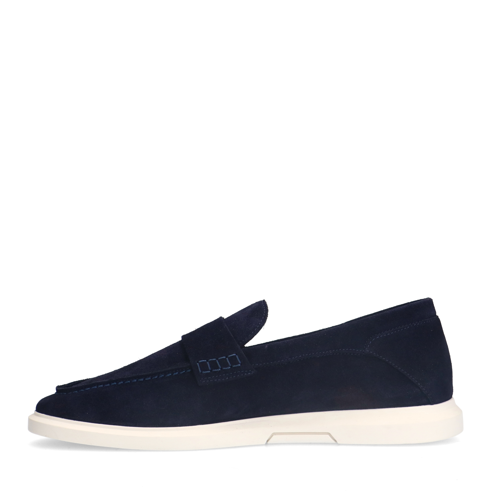 Donkerblauwe suède loafers