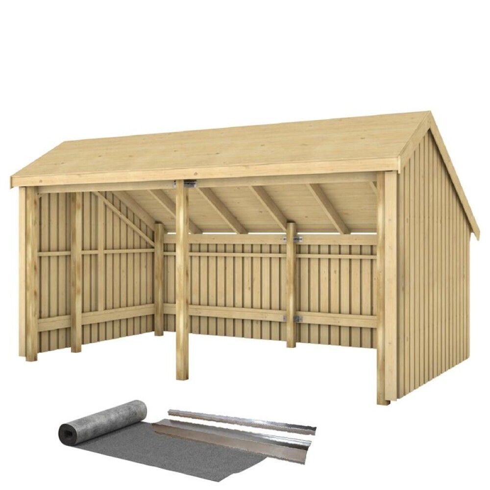 REDSKAPSBOD PLUS MULTI INKL TAKPAPP DOBBELDØR/UBEHANDLET 10,5 M²