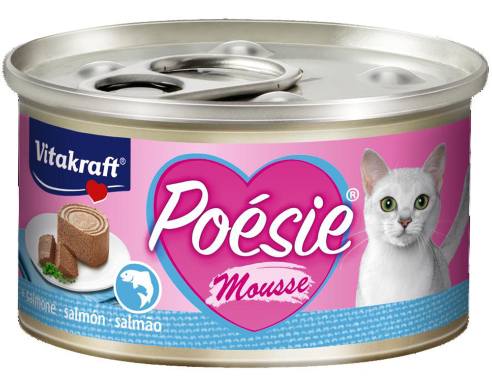 COMIDA HÚMIDA PARA GATO VITAKRAFT POESIE MOUSSE SALMÃO 85G