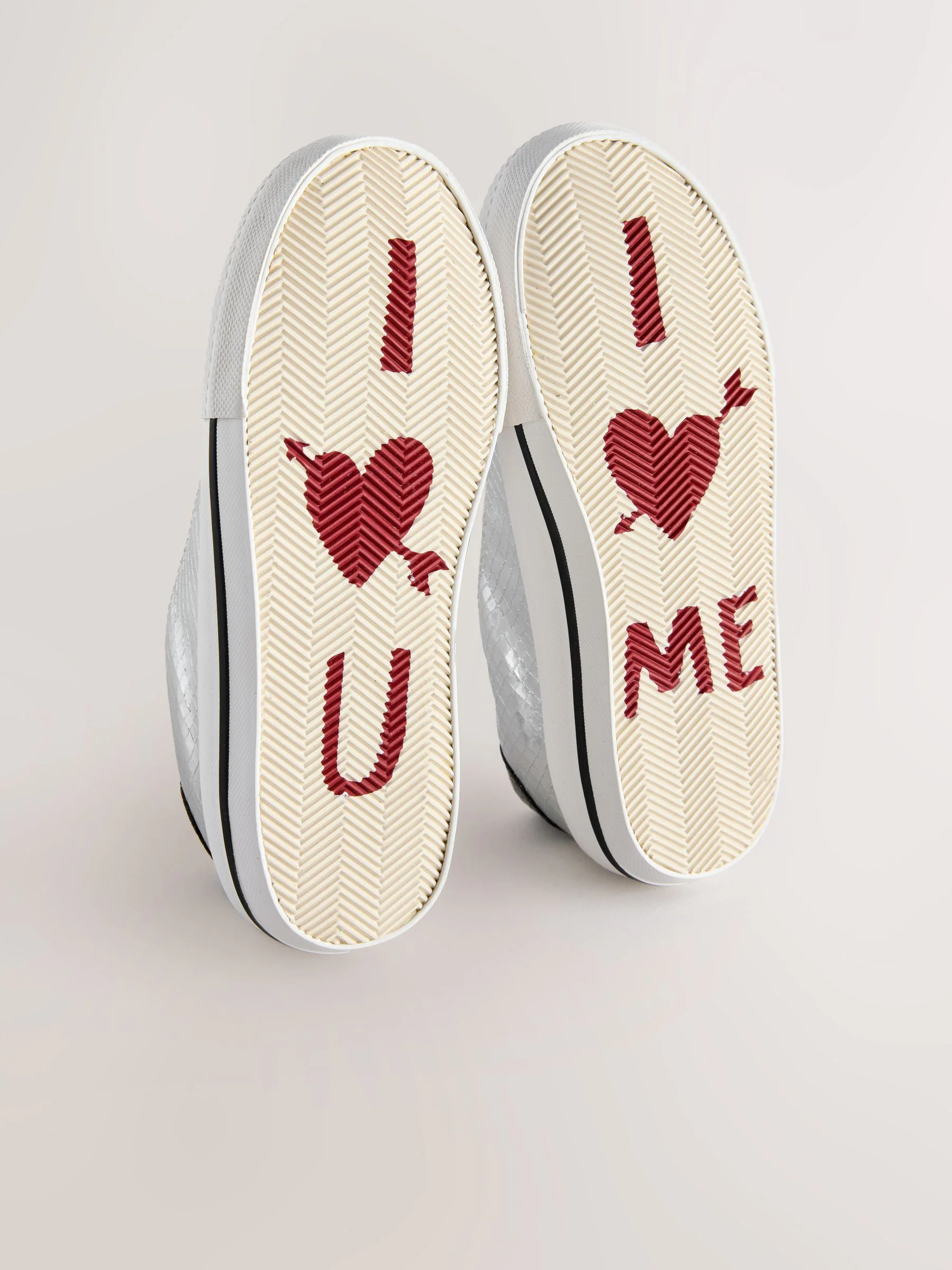 Zilveren slangenprint - Lace-Up Low Top Trainers