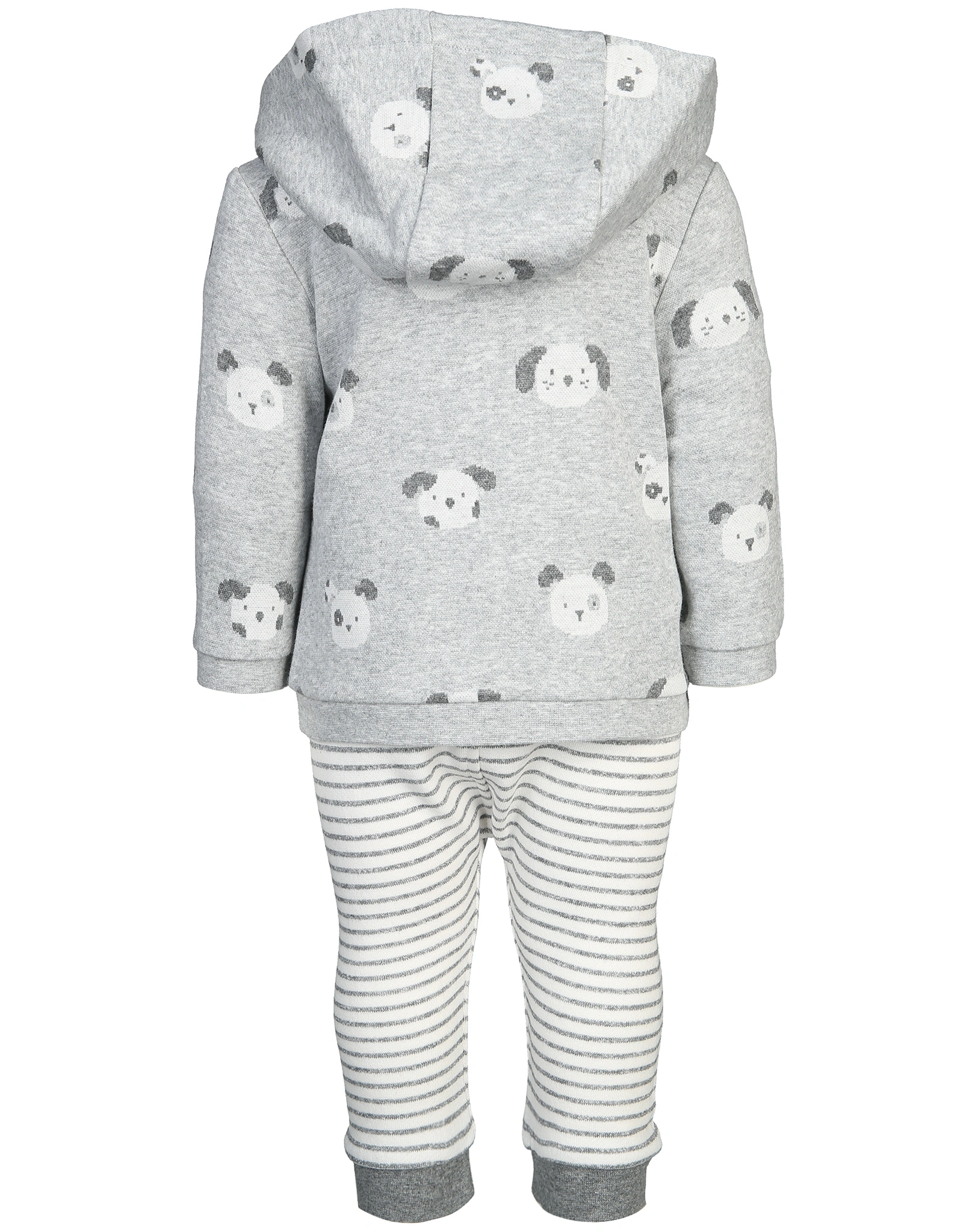 Kapuzen-Strickjacke DOG 3-teilig in grau