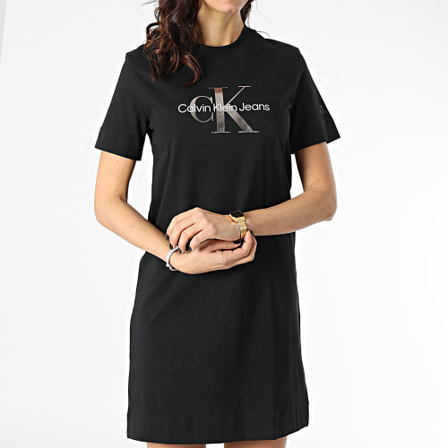 Robe Tee Shirt Femme Gunmetal Monogram 7755 Noir