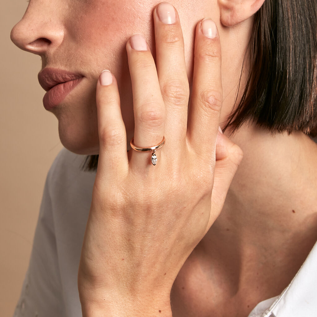 Bague Kenta Argent Rose Oxyde De Zirconium