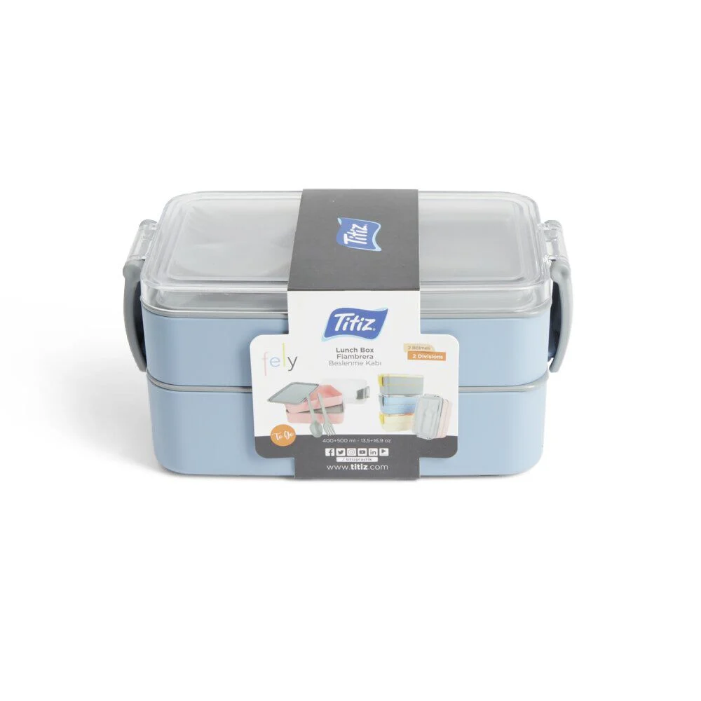 Lunch box 2 compartiments 400ml et 500ml avec couverts