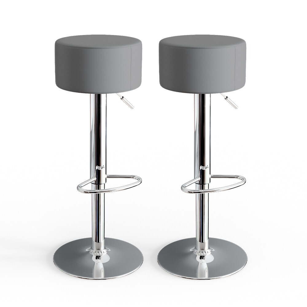 Vicco Design Barhocker 2er Set Grau Schminkhocker höhenverstellbar Drehstuhl