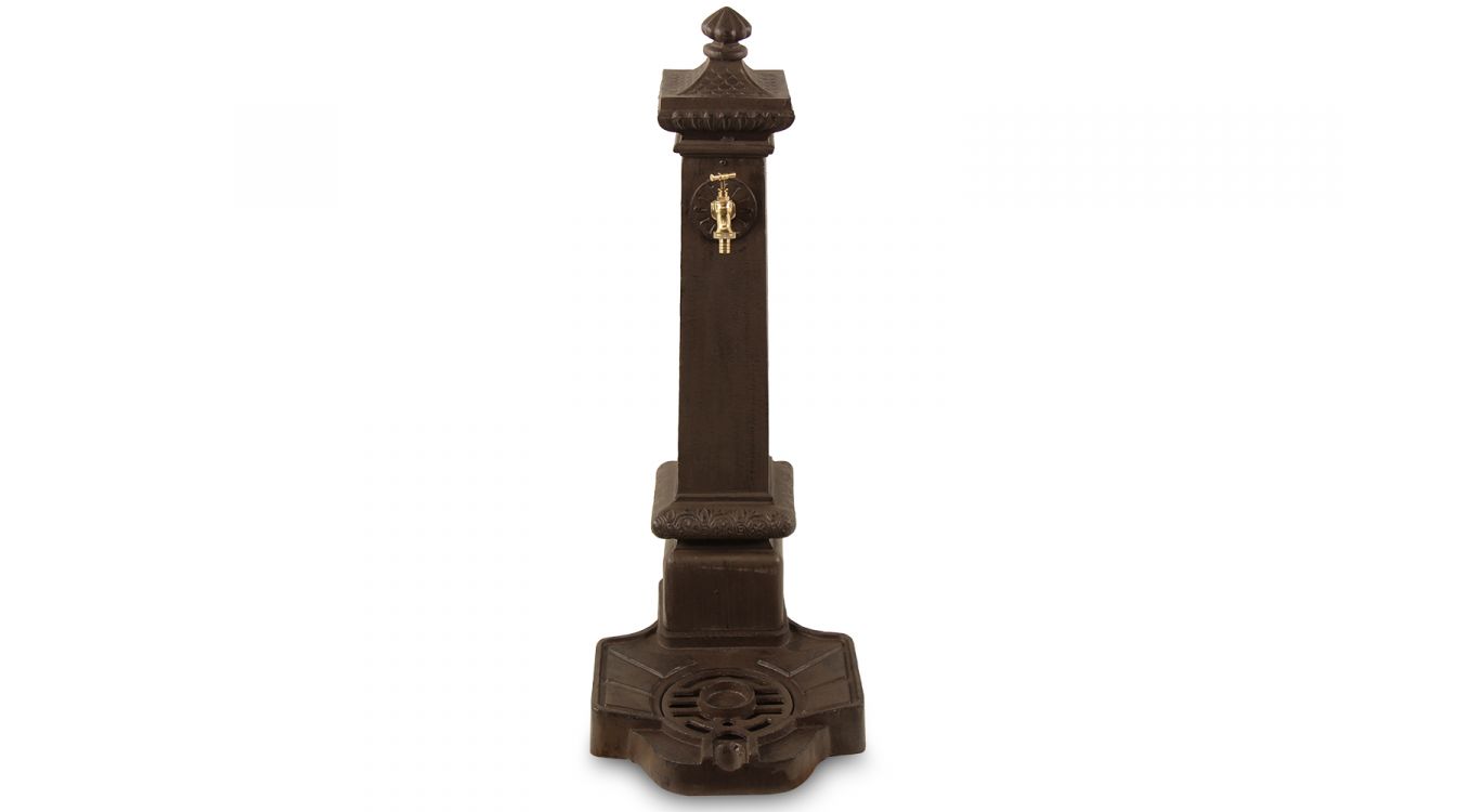 Fontaine de jardin aluminium marron 38x47x99cm
