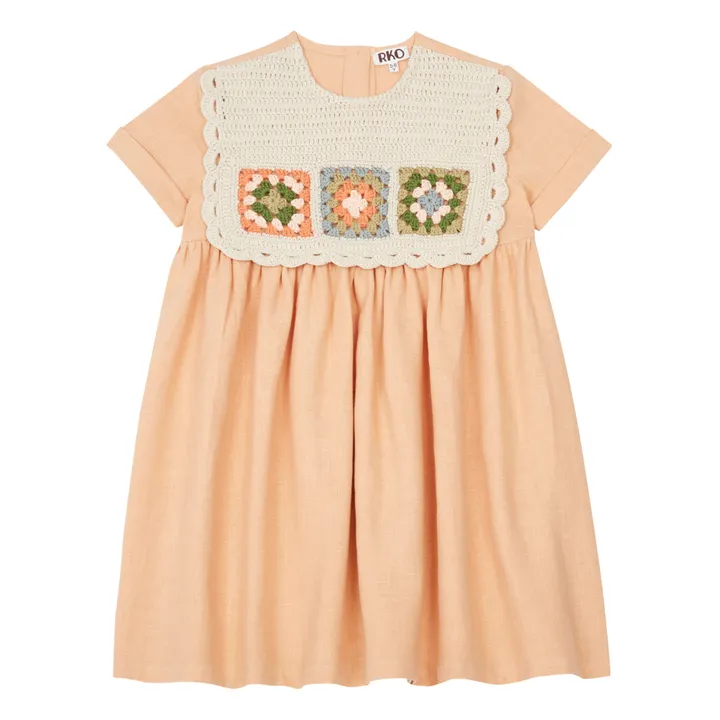 RKO Robe Lin Crochet | Rose pâle