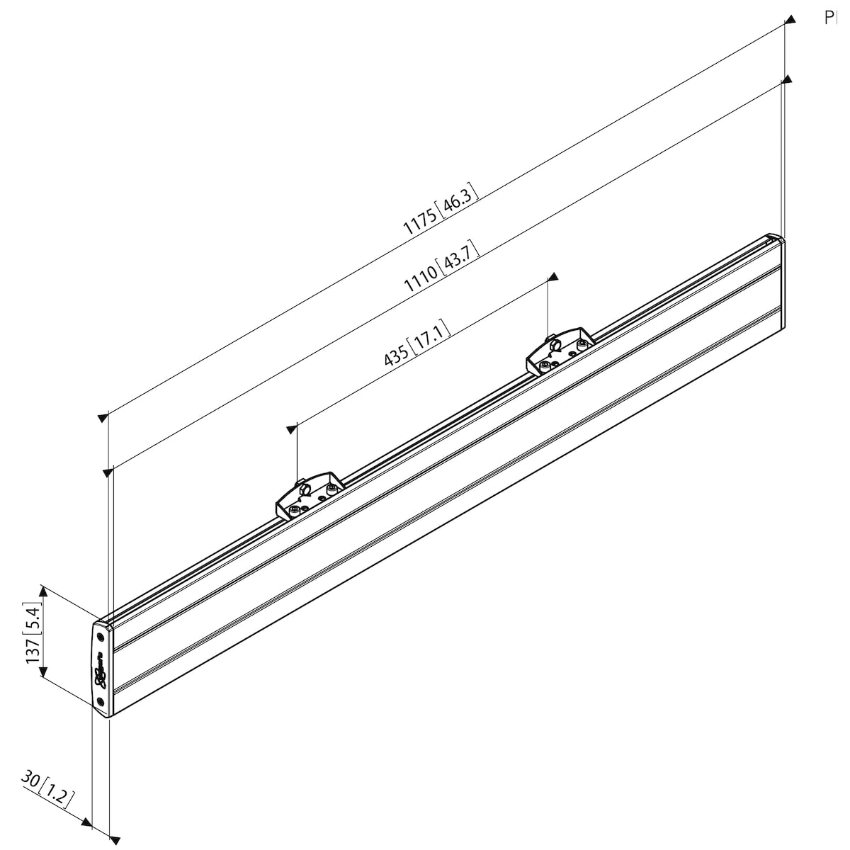 Vogels Pro PFB 3411 interface bar (sort)