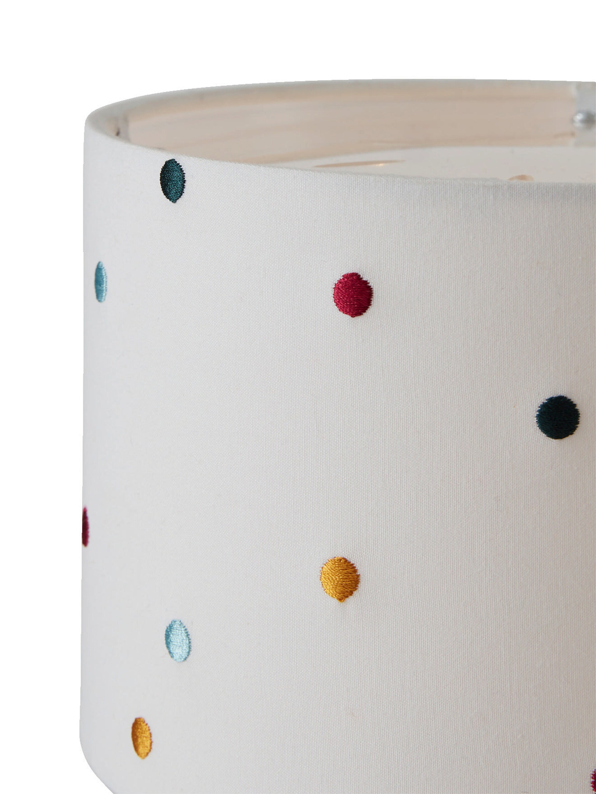 Vertbaudet Kinderzimmer Nachttischlampe, Tupfen-Stickerei beige/mehrfarbig