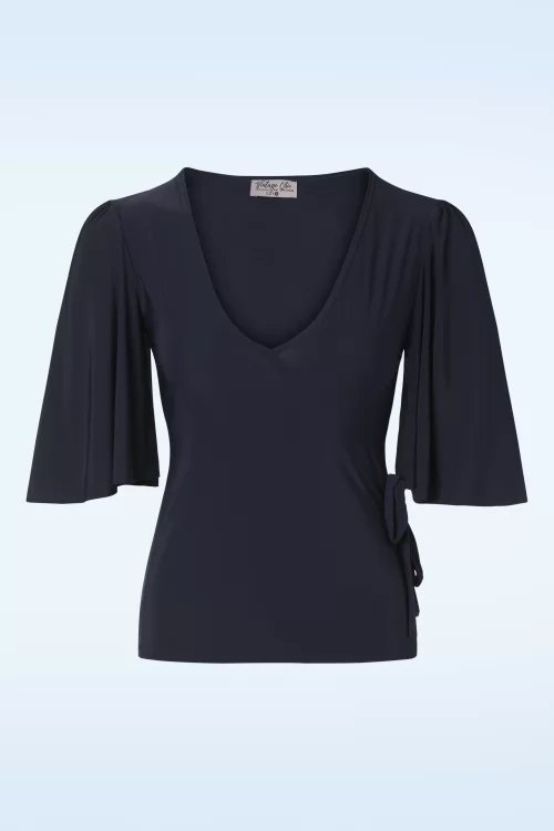 Vintage Chic for Topvintage Belle slinky top in marineblauw