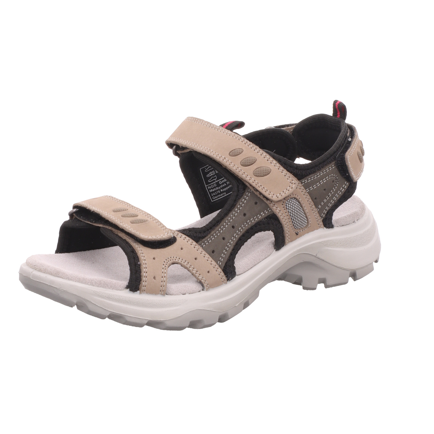 BOXX Damen-Sandalette Beige-Grau-Schwarz