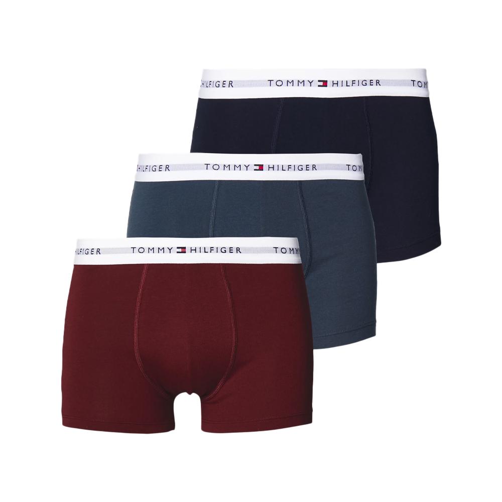 Tommy Hilfiger X3 Boxers Noir/Bordeaux Homme Tommy Hilfiger UM0UM02761